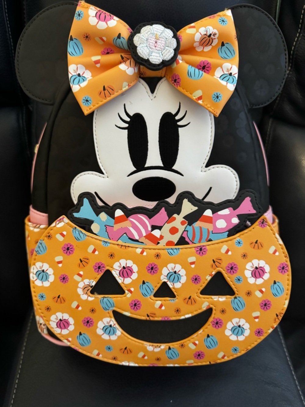 Loungefly Minnie Mouse Cosplay Floral Pumpkin Glow Mini Backpack - NWT